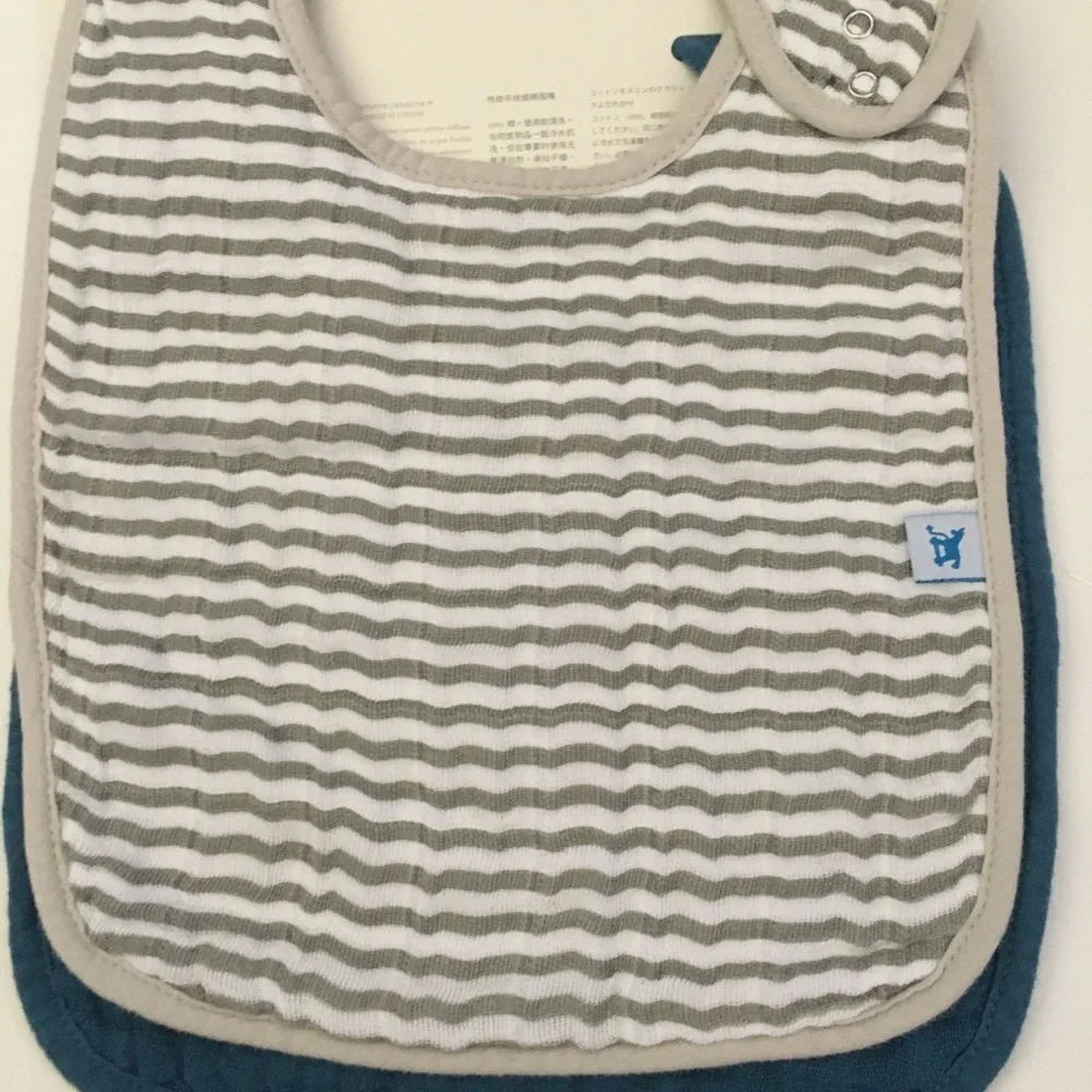 Cotton Muslin Baby Bibs Set of 3 Dinosaurs, Stripes Solid NEW | Little Unicorn